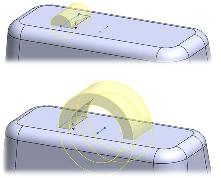 نحوه انتخاب محور دوران برای استفاده از دستور Revolve Boss در سالیدورک